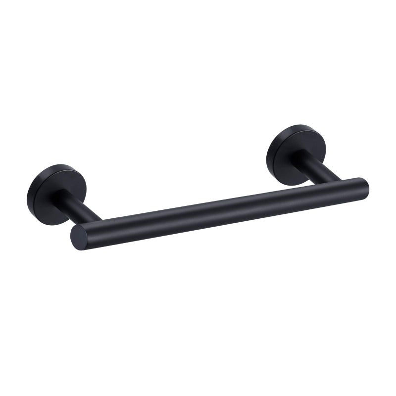 Nolimas Matte Black Bath Hand Towel Bar Single Bars Towel Rack Rod Classic Wall Mounted Stainless Steel Bathroom Towel Bar Toilet Kitchen Towel Shelf Single Layer,12inch - Image 1